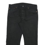LEVI'S 501 Mens Jeans Black Regular Straight Denim Raw W38 L25 Button Closure