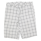 DICKIES Mens White & Black Casual Checked Shorts M W34 Cotton Blend
