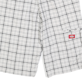 DICKIES Mens White & Black Casual Checked Shorts M W34 Cotton Blend