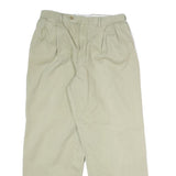 VALENTINO Mens Wool Blend Relaxed Beige Trousers W30 L27 Formal Classic Zip