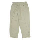 VALENTINO Mens Wool Blend Relaxed Beige Trousers W30 L27 Formal Classic Zip
