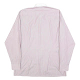 RENATO CAVALLI Mens Pink & White Relaxed Fit Plain Cotton Blend Shirt M Button