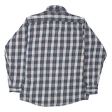 DAKOTA Mens Blue White Brown Check Shirt L Cotton Blend Casual Classic