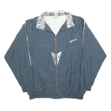 ROX SPORTSWEAR Mens Blue & White Zip Jacket L Nylon Patterned Sports Casual
