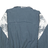ROX SPORTSWEAR Mens Blue & White Zip Jacket L Nylon Patterned Sports Casual