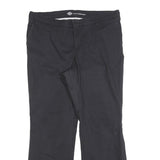 DICKIES Womens Cotton Blend Black Slim Straight Trousers W36 L32 Comfortable Fit