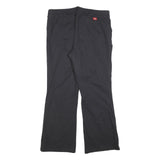 DICKIES Womens Cotton Blend Black Slim Straight Trousers W36 L32 Comfortable Fit