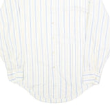 HARWYN Mens White & Light Blue Striped Cotton Blend Shirt M Casual Classic