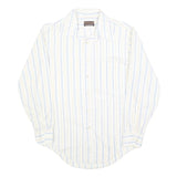 HARWYN Mens White & Light Blue Striped Cotton Blend Shirt M Casual Classic