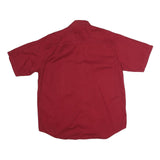 SEA PALMS Mens Red Casual Cotton Shirt M Button Down Pocket Short Sleeve