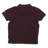 HARMONT & BLAINE Mens Blue & Burgundy Short Sleeve Polo Shirt M Cotton Blend HB