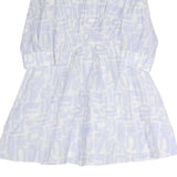EMPORIO ARMANI Womens White Light Blue Cotton Blend Day Dress Long Sleeve M