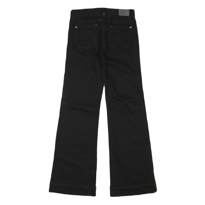 ARMANI EXCHANGE Womens Jeans Black Regular Straight Denim W25 L30 Zip Cotton