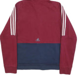 ADIDAS Mens Maroon & Navy Full Zip Hoodie S Cotton Blend Sportswear