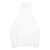 TOMMY HILFIGER Womens White Hoodie Jacket S Polyester Zippered Plain Casual