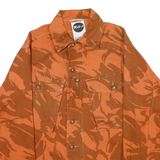 MILK. IT Mens Orange & Brown Cotton Blend Shirt M Casual Button Front Unique