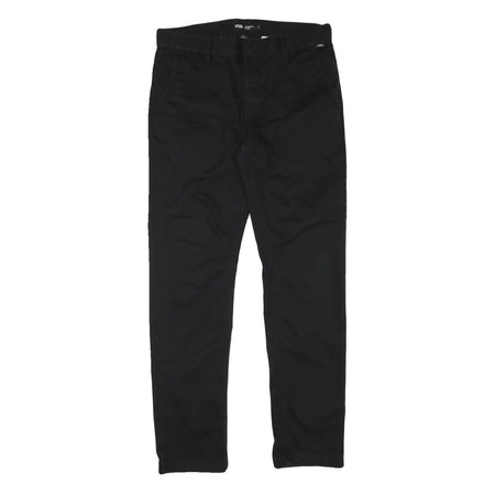 VANS Mens Black Slim Trousers W32 L30 Cotton Blend Zip Casual Skatewear
