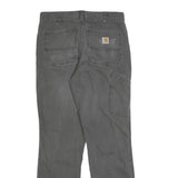 CARHARTT Mens Grey Relaxed Fit Straight Trousers W32 L31 Casual Workwear Zip