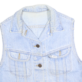 LEE Womens Blue Denim Button Cotton Jacket XS Casual Light Wash Vest