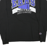 CHAMPION Mens Black EHHS Royals Graphic T-Shirt M Long Sleeve Crew Neck Cotton
