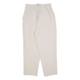 H&M Womens Cotton Blend Beige Relaxed Trousers W28 L26 Classic Zip Casual