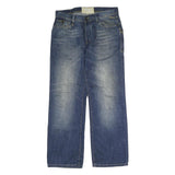 BMM Mens Jeans Blue Regular Straight Denim Medium W33 L32 Button Cotton