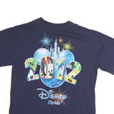 DISNEY Mens Blue Mickey Mouse 2012 Graphic T-Shirt L Short Sleeve Crew Neck