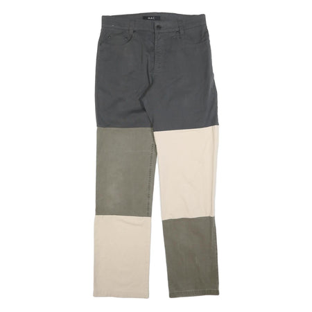 MAC Mens Cotton Blend Regular Fit Colourblock Trousers W32 L36 Stylish Patchwork