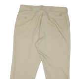 DICKIES Mens Cotton Blend Beige Classic Straight Trousers W42 L28 Workwear Zip