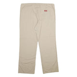 DICKIES Mens Cotton Blend Beige Regular Drawstring Trousers W40 L32 Casual