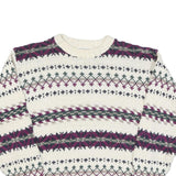 PINNACLE Womens Cream Patterned Jumper Crew Neck Basic Knit M Winter Knitwear