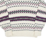 PINNACLE Womens Cream Patterned Jumper Crew Neck Basic Knit M Winter Knitwear