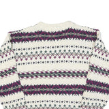 PINNACLE Womens Cream Patterned Jumper Crew Neck Basic Knit M Winter Knitwear