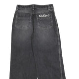 KICKERS Womens Jeans Black Relaxed Wide-Leg Denim Medium W31 L30 Stylish Casual