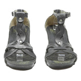 PALLADIUM Womens Black Leather Wedge Sandals UK 4 Stylish Comfortable Summer