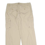 J. CREW Mens Cotton Blend Beige Cargo Regular Trousers W34 L29 Casual Zip