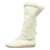 BALLY Womens Leather Casual Winter Boots Cream UK 2.5 Comfortable Low Heel