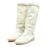 BALLY Womens Leather Casual Winter Boots Cream UK 2.5 Comfortable Low Heel