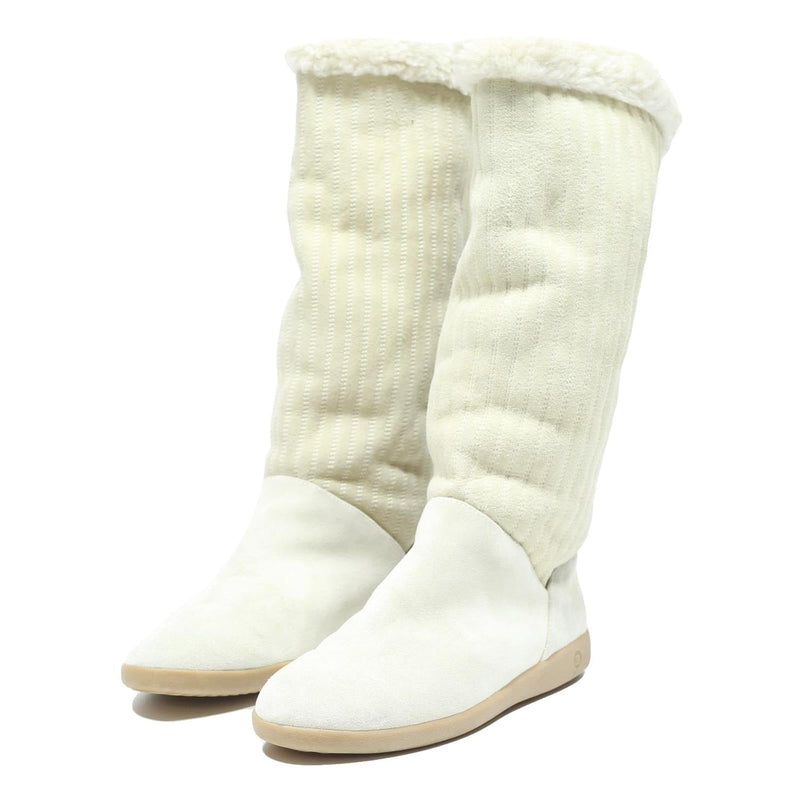 BALLY Womens Leather Casual Winter Boots Cream UK 2.5 Comfortable Low Heel