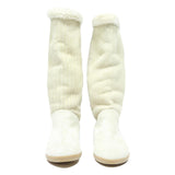 BALLY Womens Leather Casual Winter Boots Cream UK 2.5 Comfortable Low Heel