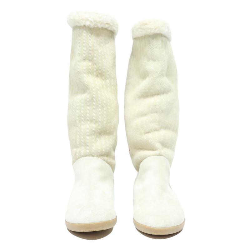 BALLY Womens Leather Casual Winter Boots Cream UK 2.5 Comfortable Low Heel