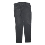 DICKIES Mens Slim Black Cotton Blend Slim Tapered Trousers W34 L32 Workwear