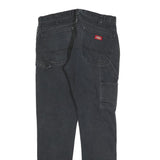 DICKIES Mens Slim Black Cotton Blend Slim Tapered Trousers W34 L32 Workwear