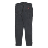DICKIES Mens Slim Black Cotton Blend Slim Tapered Trousers W34 L32 Workwear