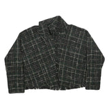 ZARA Womens Black & White Patterned Crew Neck Chunky Knit Jumper L Stylish Warm