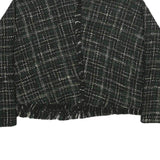 ZARA Womens Black & White Patterned Crew Neck Chunky Knit Jumper L Stylish Warm