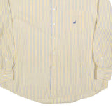 NAUTICA Mens Yellow & Blue Striped Cotton Blend 2XL Shirt Button-Down Collar
