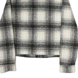 ONLY Mens Black & Cream Checked Jacket M Polyester Button Closure Classic Fit