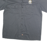 DICKIES Mens Grey Work Shirt XL Fort Bragg California Logo Cotton Blend Button