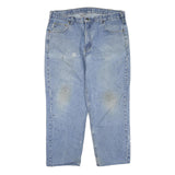 CARHARTT Mens Jeans Blue Regular Straight Denim Rinse W40 L27 Workwear Zip
